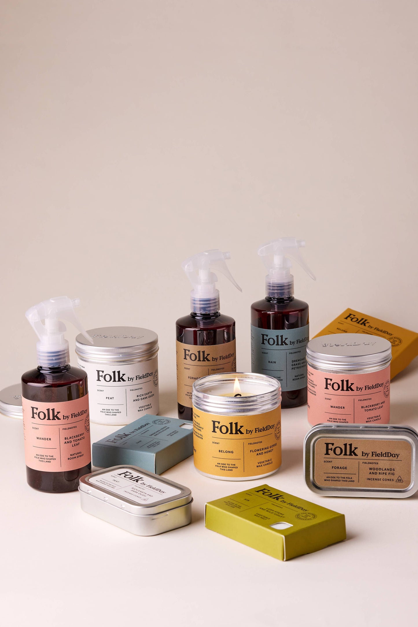 Folk by Fieldday  Lush Stems & Wild Violet Vegetable Wax Candle