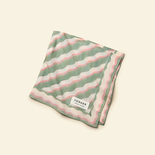 Organic Cotton Bandana | Wiggle | Mint Green and Pink