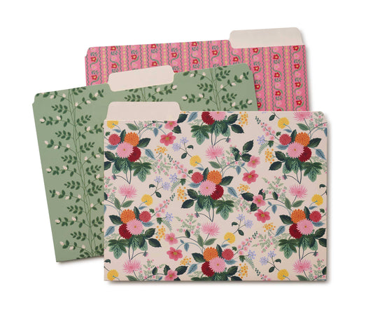 Dahlia Floral File Folder Dividers Set of  3