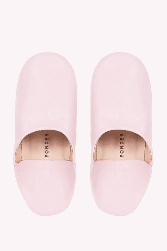 Leather Babouche Slippers marshmallow or cornflower