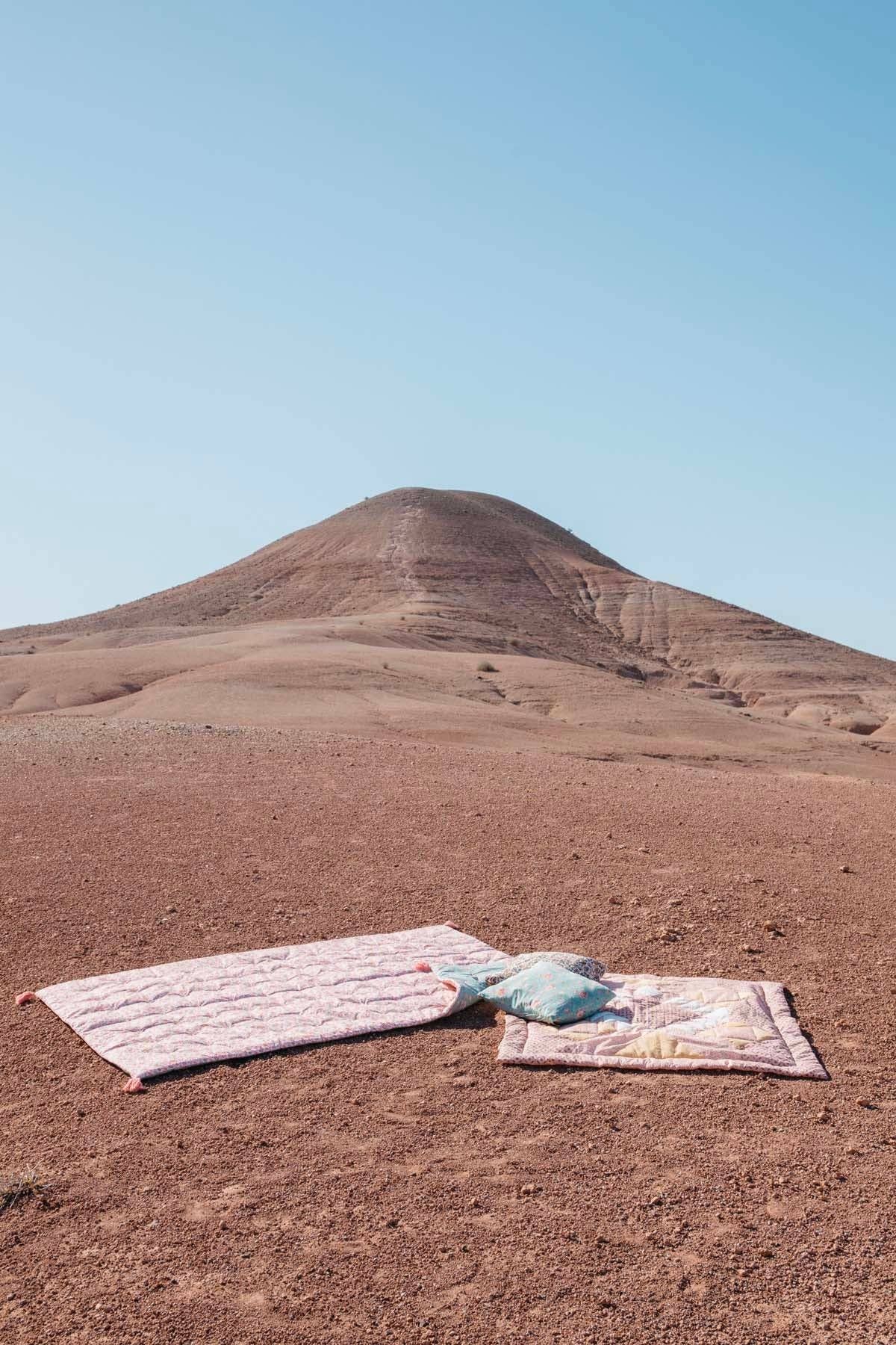 Plaid Aneka - patchwork - flowers - pink - yellow: Patchwork Summer Throw, Blanket Rose / M