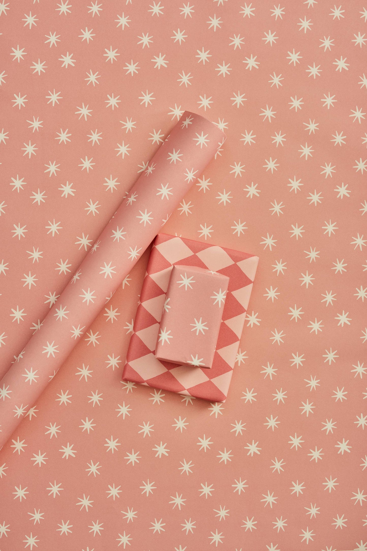 Pink Stars Gift Wrap