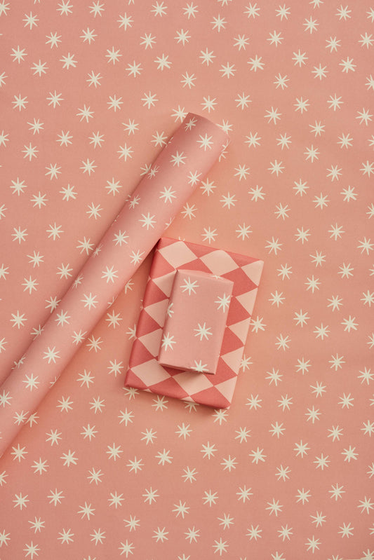 Pink Stars Gift Wrap