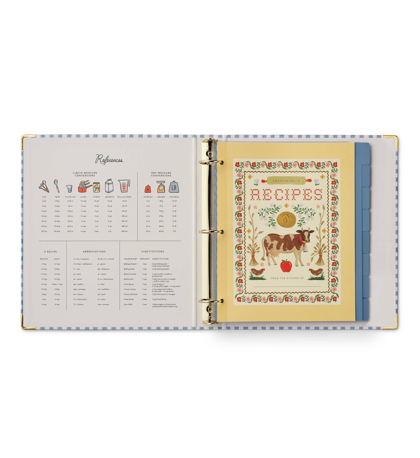 Home Sweet Home  Cow Cross Stitch Design Recipe Binder