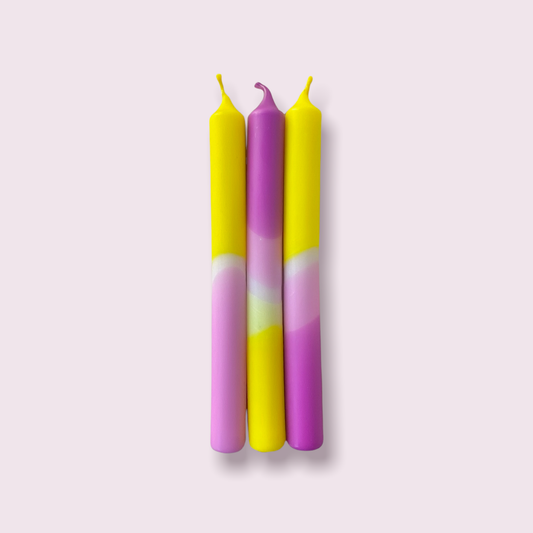 Pink Stories Dip Dye Neon Shocking Pineapple Candles