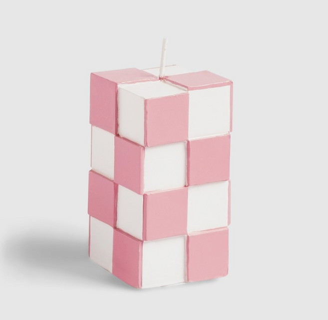 Klevering Checked Pink Candle