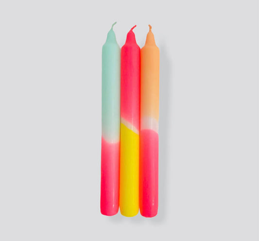 Dip Dye Neon Sunshine Club Candles