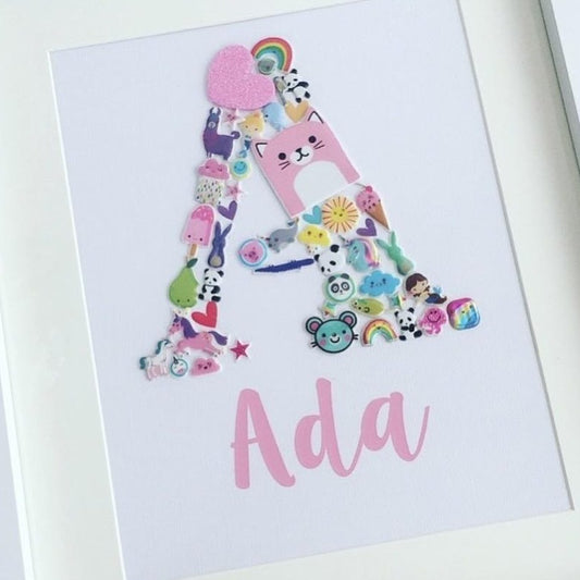 Personalised Sticker Initial Frame Gift