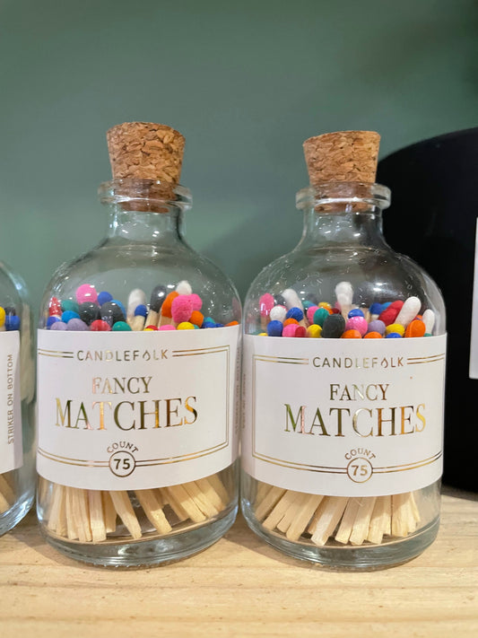Matches In A Cute  Glass Bottle