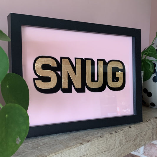 Snug Framed  Gold Leaf Typography Frame