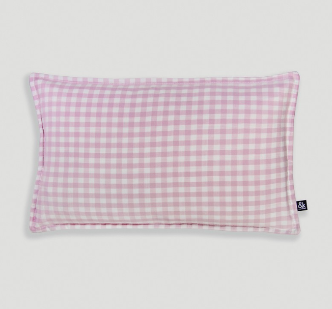 Lilac Gingham Rectangle Cushion