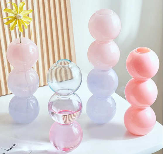 Glass Coloured Bubble Vase