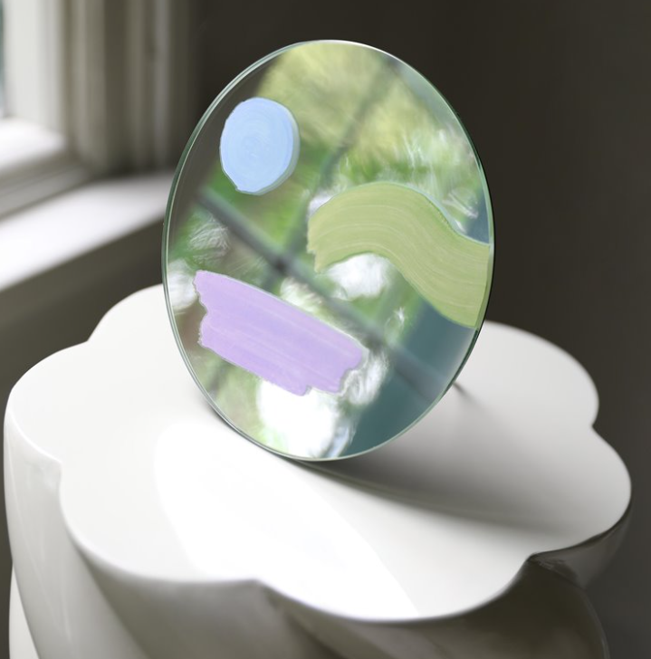Squiggle ROUND Mirror Standing