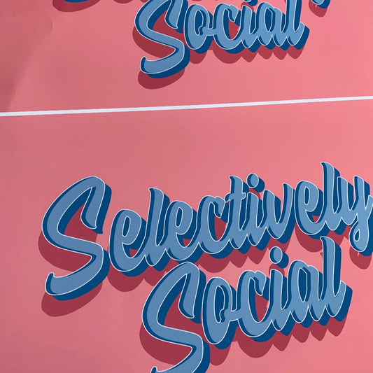 Selectively Social Typography Pink Print